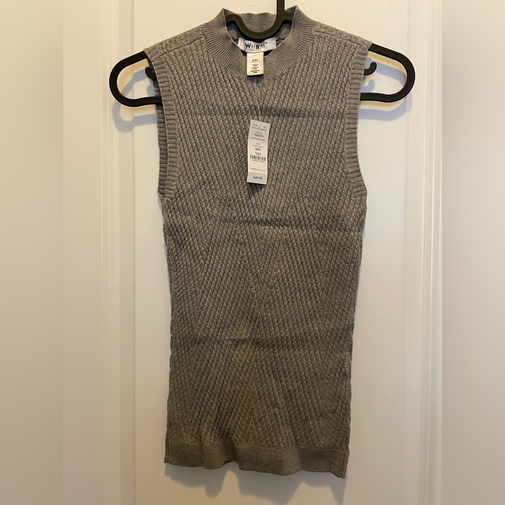 White House Black Market Gray Ribbed Tank Top